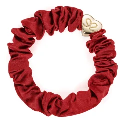 Gold Heart Silk Scrunchie