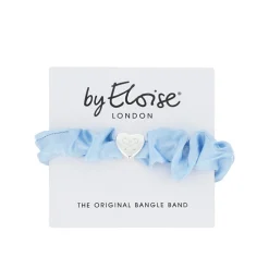 Silver Heart Silk Scrunchie